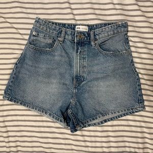 Zara High Waisted Denim Shorts